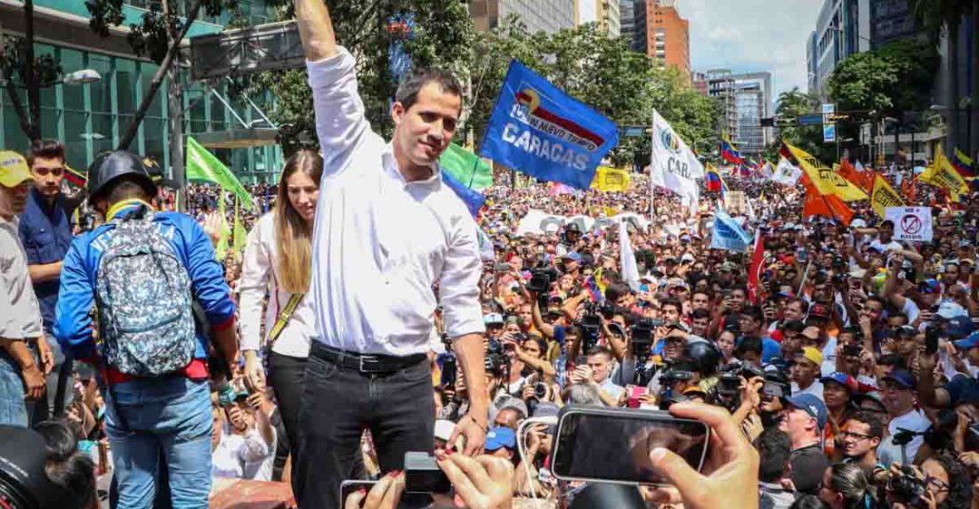Juan Guaidó desde la marcha en el Rosal este 16 de noviembre
