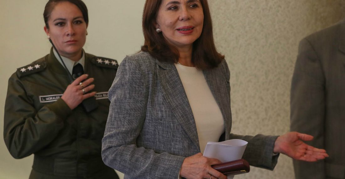 Karen Longaric, canciller de Bolivia. EFE