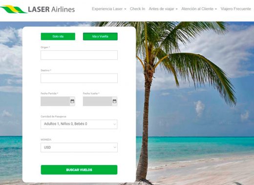nueva web de laser airlines