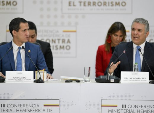 Juan Guaidó e Iván Duque en Bogotá. AFP