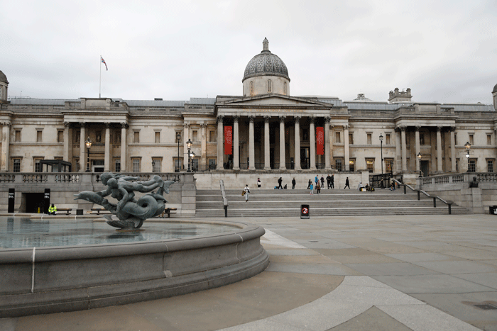 La National Gallery de Londres, sin muchos visitantes. Foto: AFP