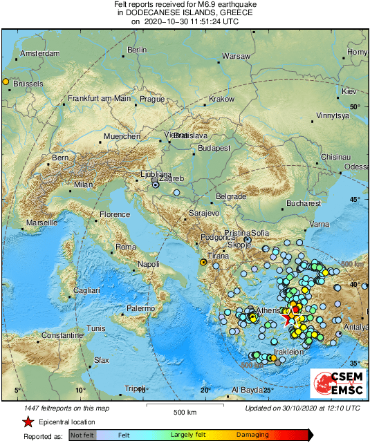 Fuerte sismo en Samos