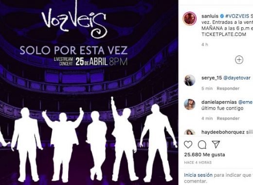 Voz Veis anuncia concierto y los fanáticos deliran en Twitter