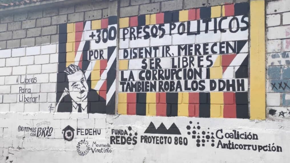 Pintan mural para exigir libertad de Javier Tarazona y más de 300 presos políticos