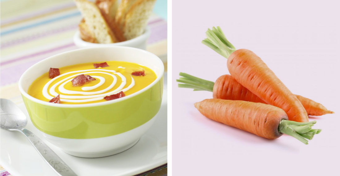 crema de zanahoria y tocineta