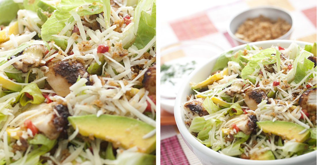 ensalada, pollo