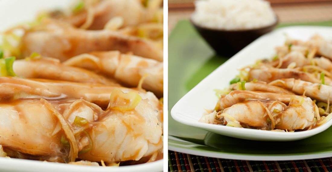 cocina para diabéticos, pescado, jengibre