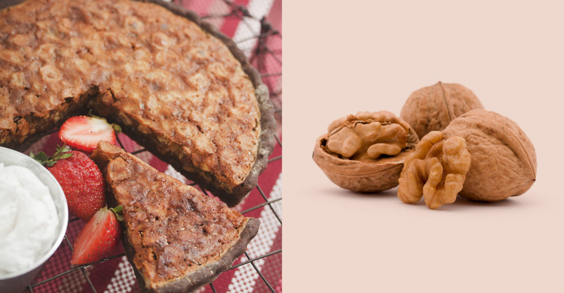 pie de avellana y nueces