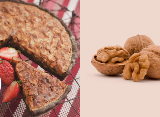pie de avellana y nueces