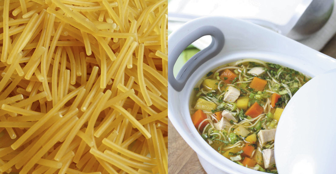 sopa de pollo con fideos