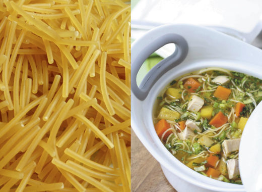 sopa de pollo con fideos