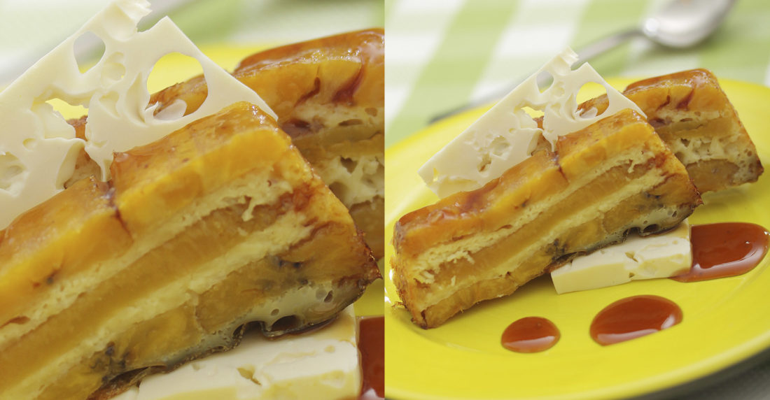 torta de plátano y ron