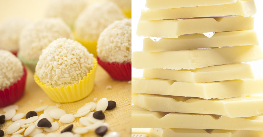 trufas de chocolate blanco