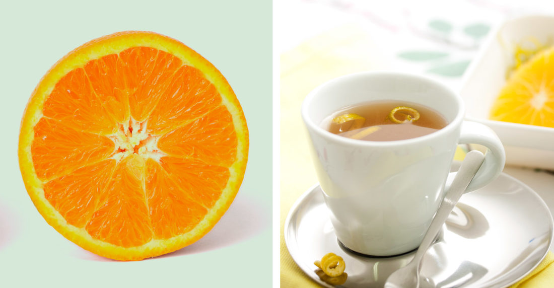 té de canela, naranja