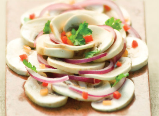 ceviche, champiñones