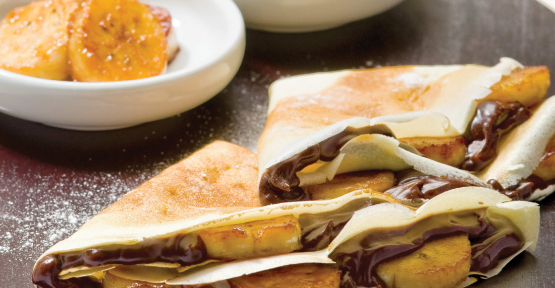 crêpe, cambur, chocolate