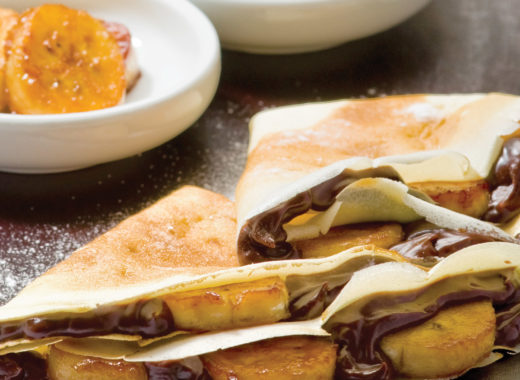 crêpe, cambur, chocolate