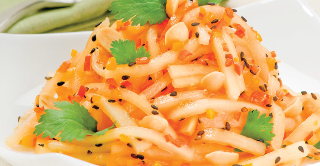 ensalada, lechosa verde, papaya, thai