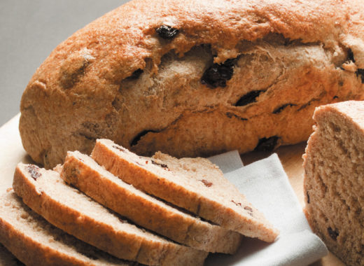 pan, integral, uvas pasas, papelón