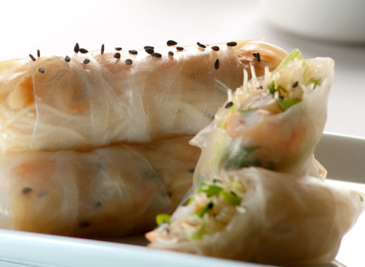 spring rolls, camarones