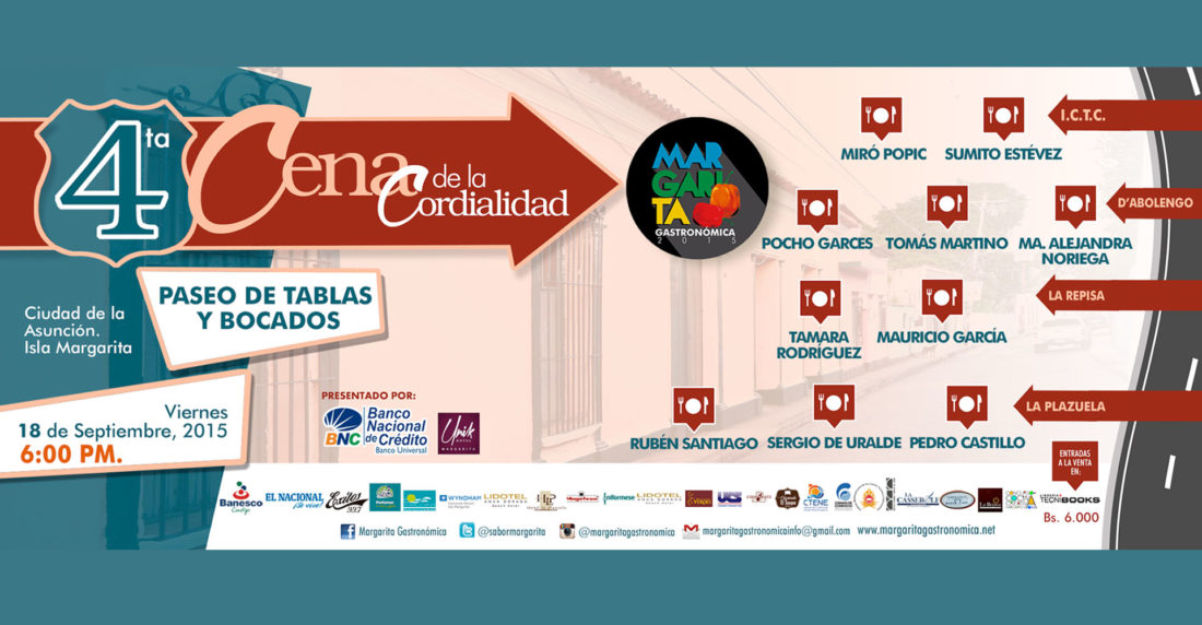 4ta cena de la cordialidad, margarita gastronomica