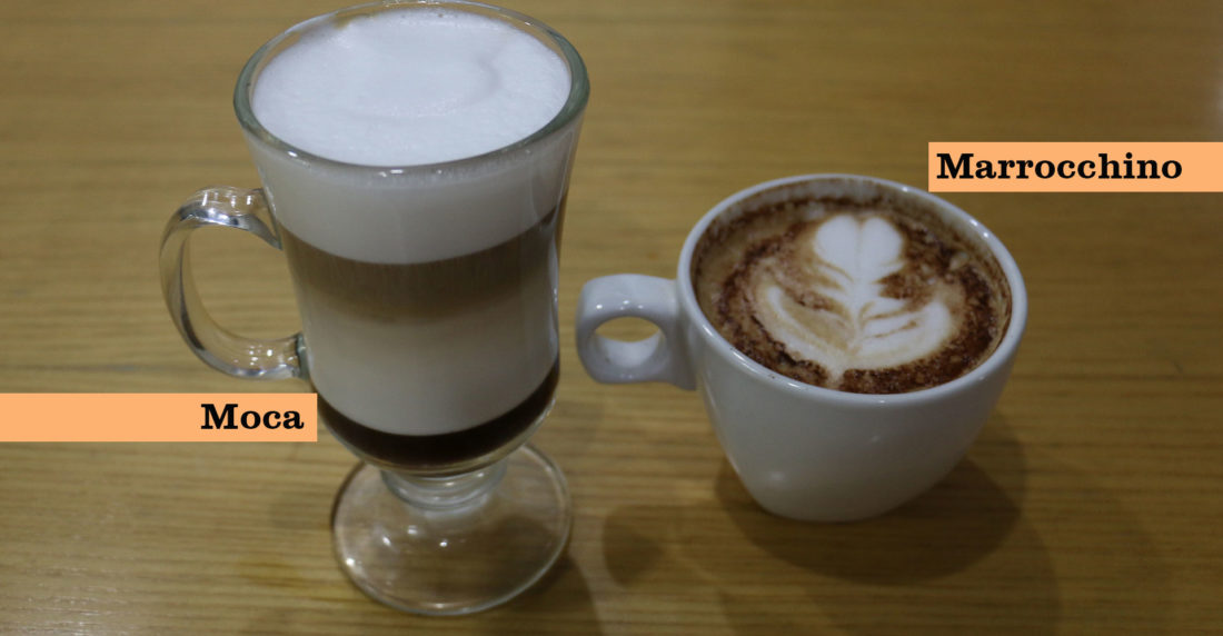 café, moca, marrocchino