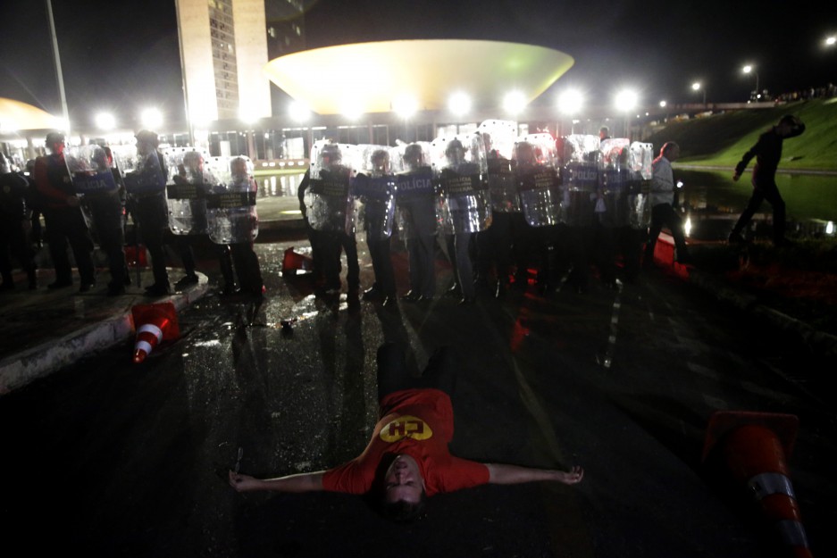 Manifestación contra el nombramiento de Lula da Silva como ministro de la Presidencia
