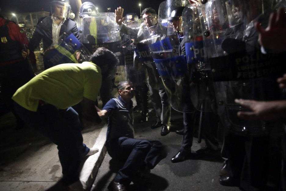 Manifestación contra el nombramiento de Lula da Silva como ministro de la Presidencia