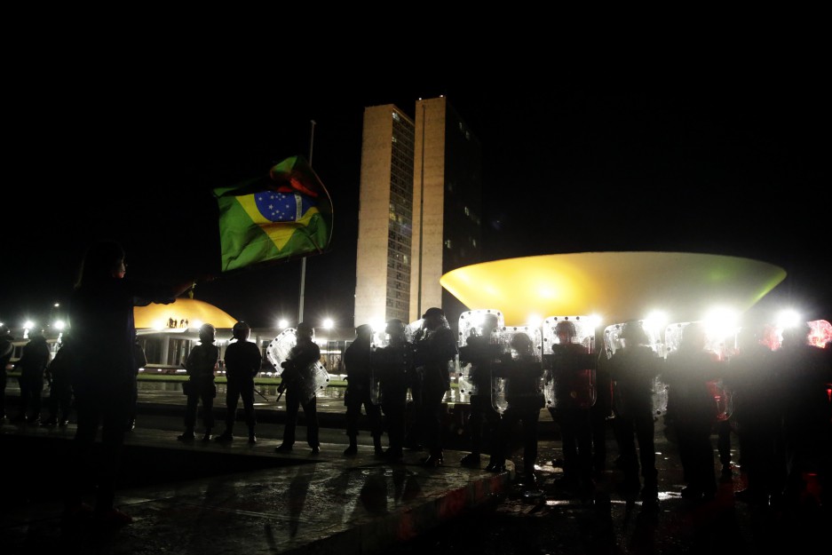 Manifestación contra el nombramiento de Lula da Silva como ministro de la Presidencia