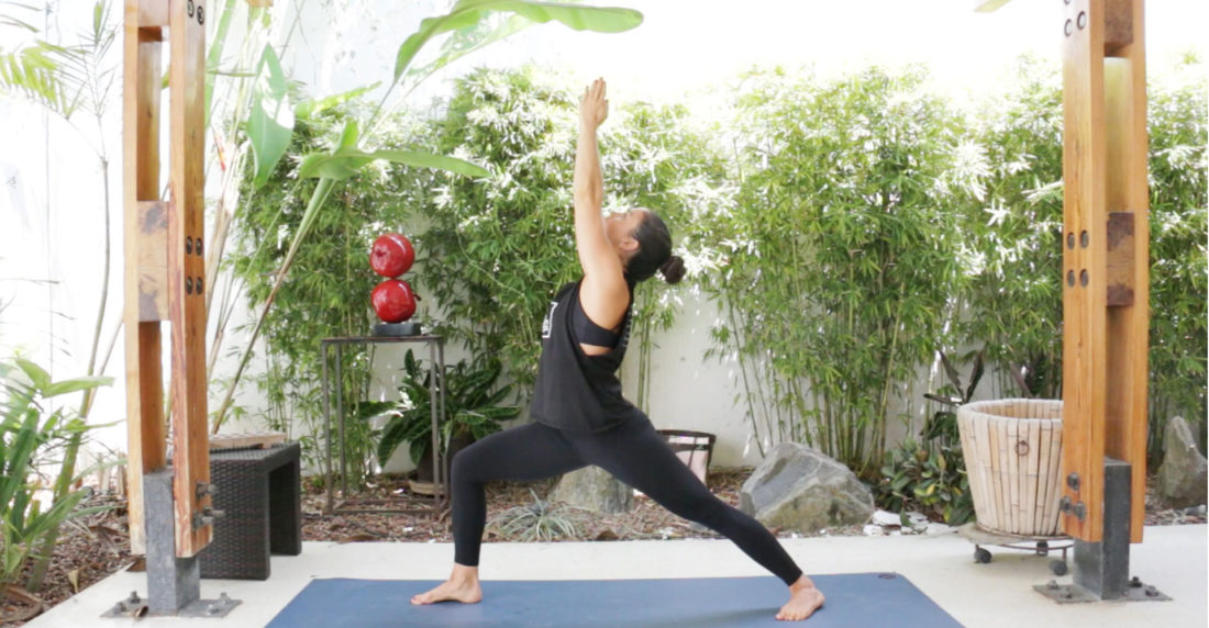 Virabhadrasana I, yoga, all yu can yoga, nena knafo