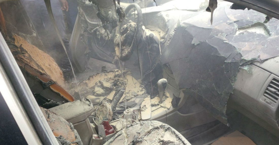 Conrado Perez incendian vehículo