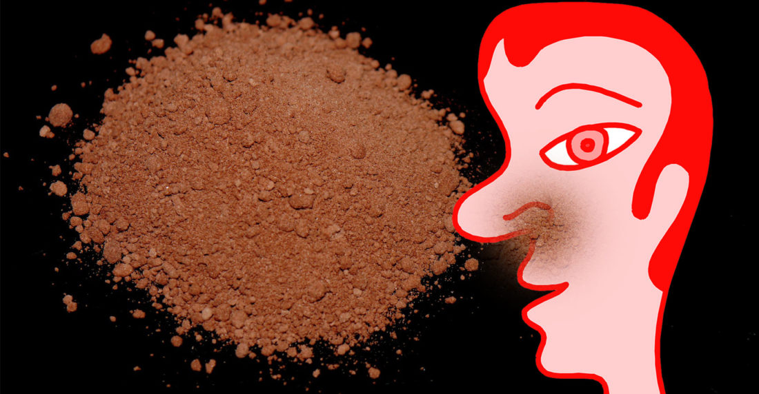 chocolate, cacao, drogas, aspirar