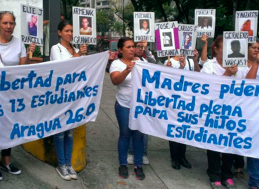 Madres de estudiantes presos en Aragua