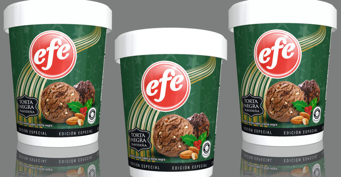 helados efe, torta negra, navidad