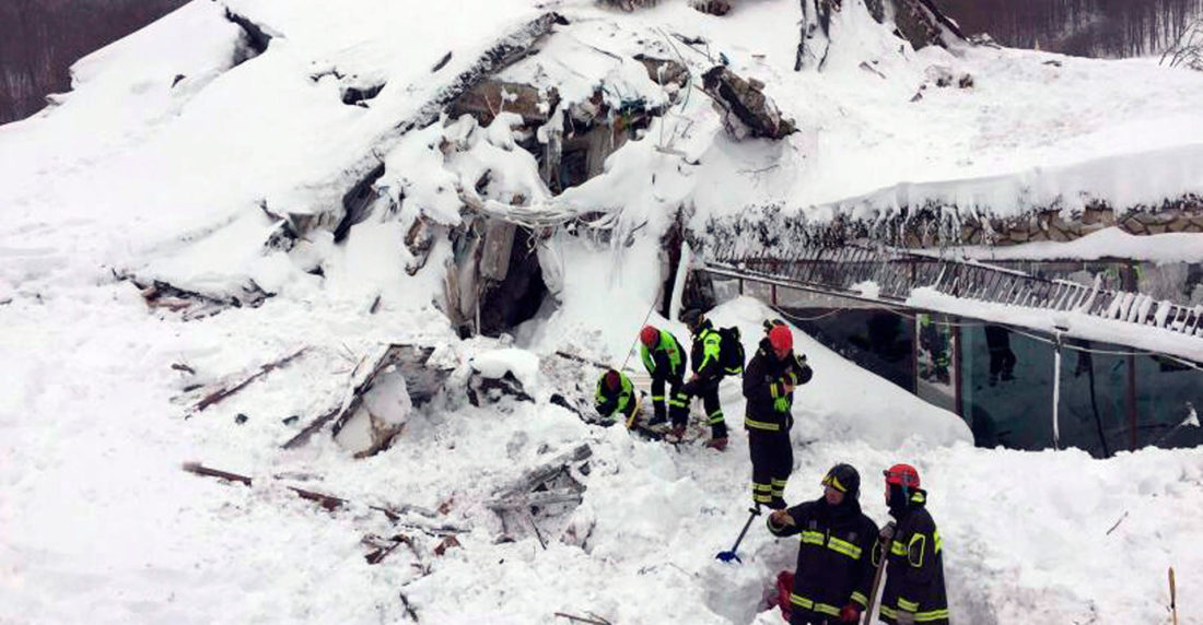 Alud de nieve en Italia