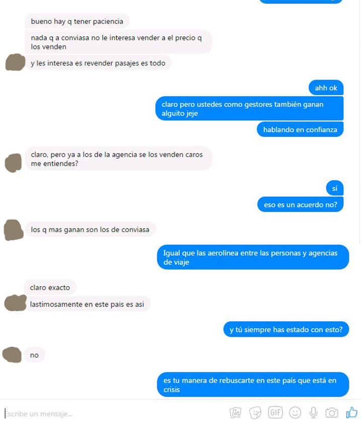 conversacion pasajes