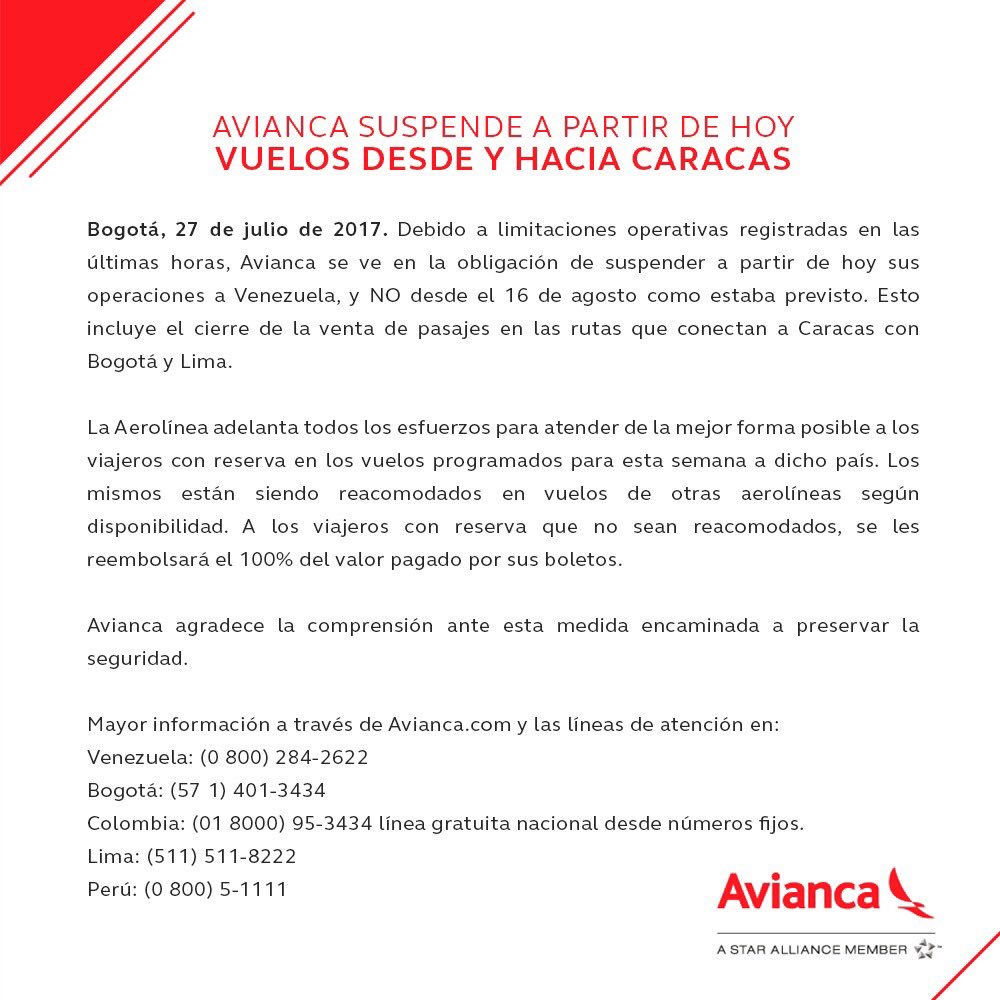 comunicado avianca