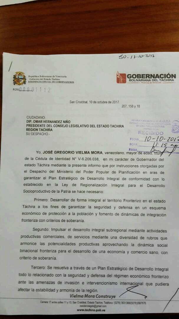 Documento de gobernación