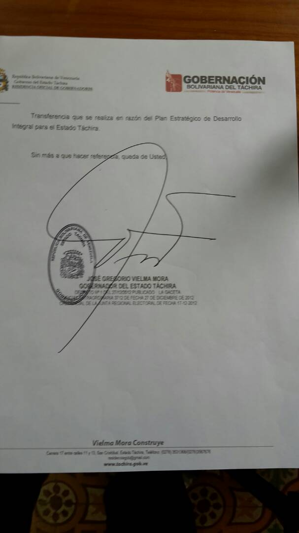 Documento de gobernación