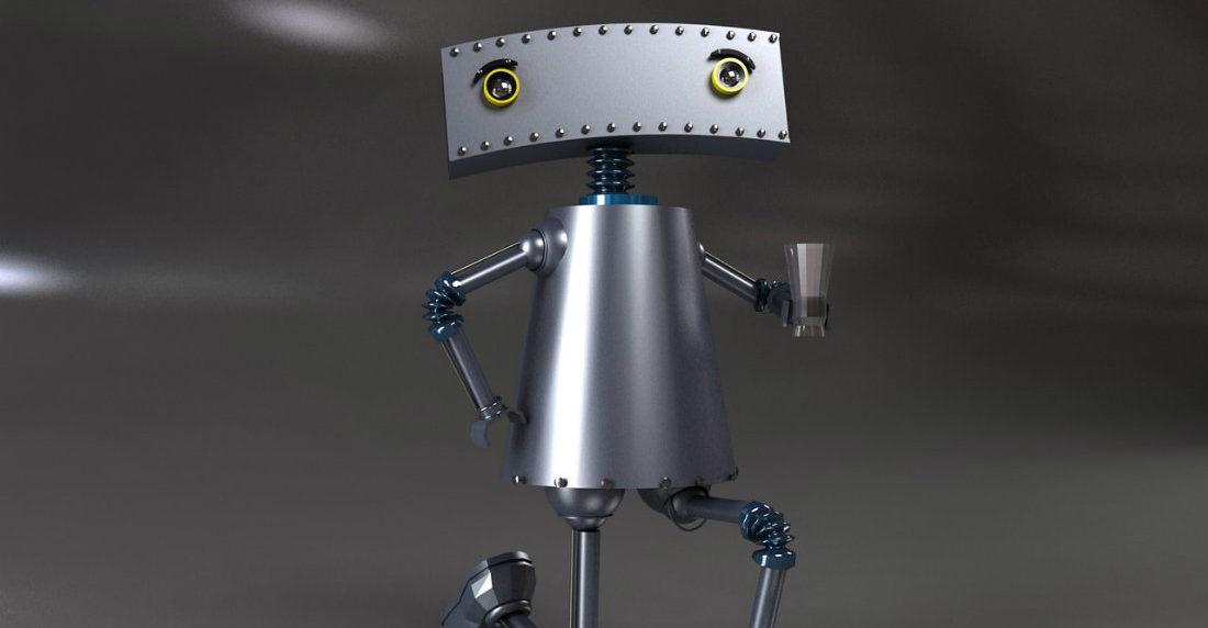 robot con vaso
