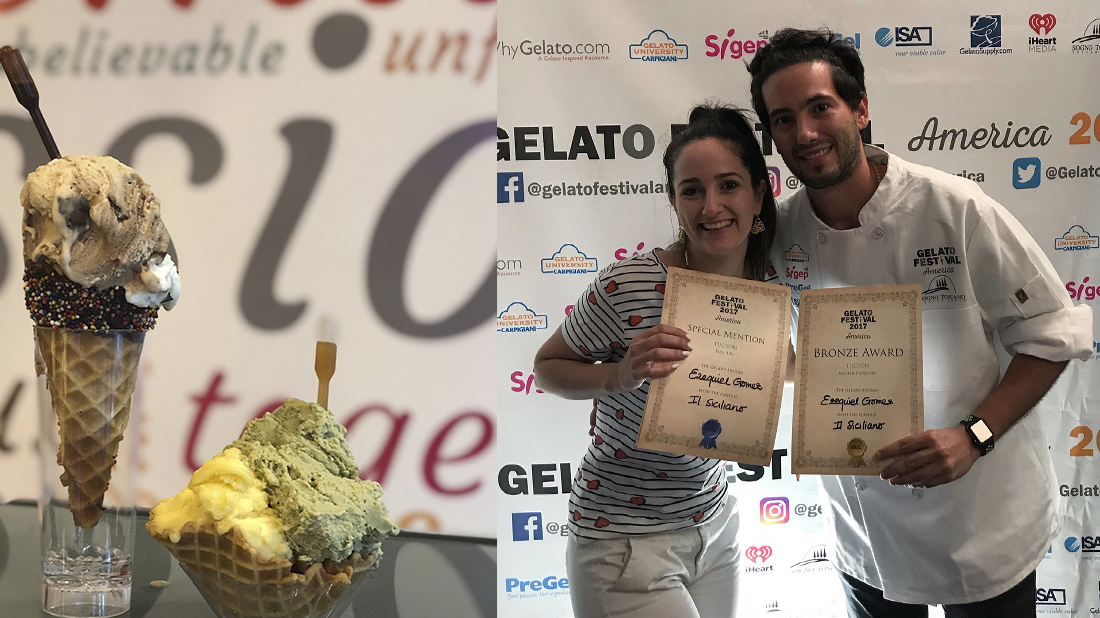 Foto: Ezequiel en 2017, concursando en 