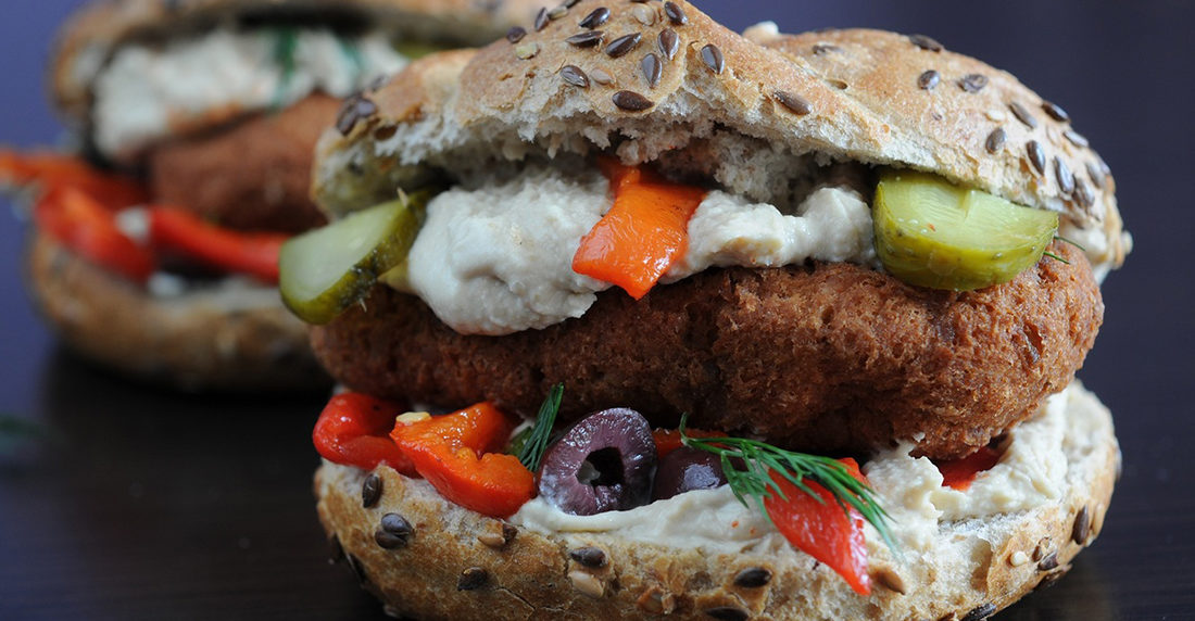 hamburguesa vegana falafel