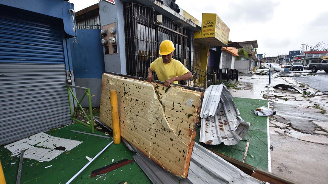 Aftermaths after hurricane Maria hit the Caribbean islands