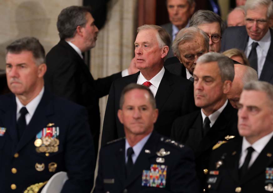 Congressional Leaders Host Arrival Ceremony At Capitol For Late President George H.W. Bush