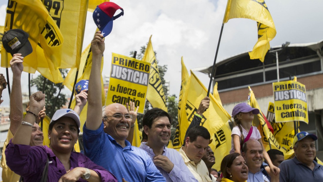 El alcalde del municipio Sucre, Carlos Ocariz, también asistió a la manifestación que se llevó a cabo en su territorio