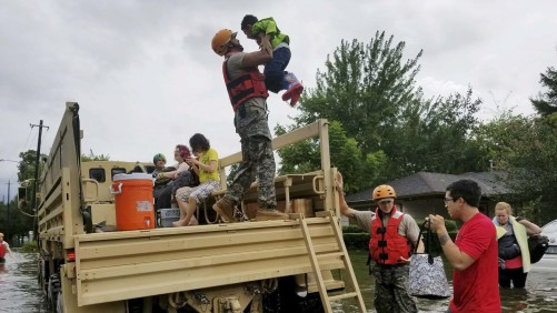 Texas National Guard Soldiers respond after Hurricane Harvey makes landfall in Texas