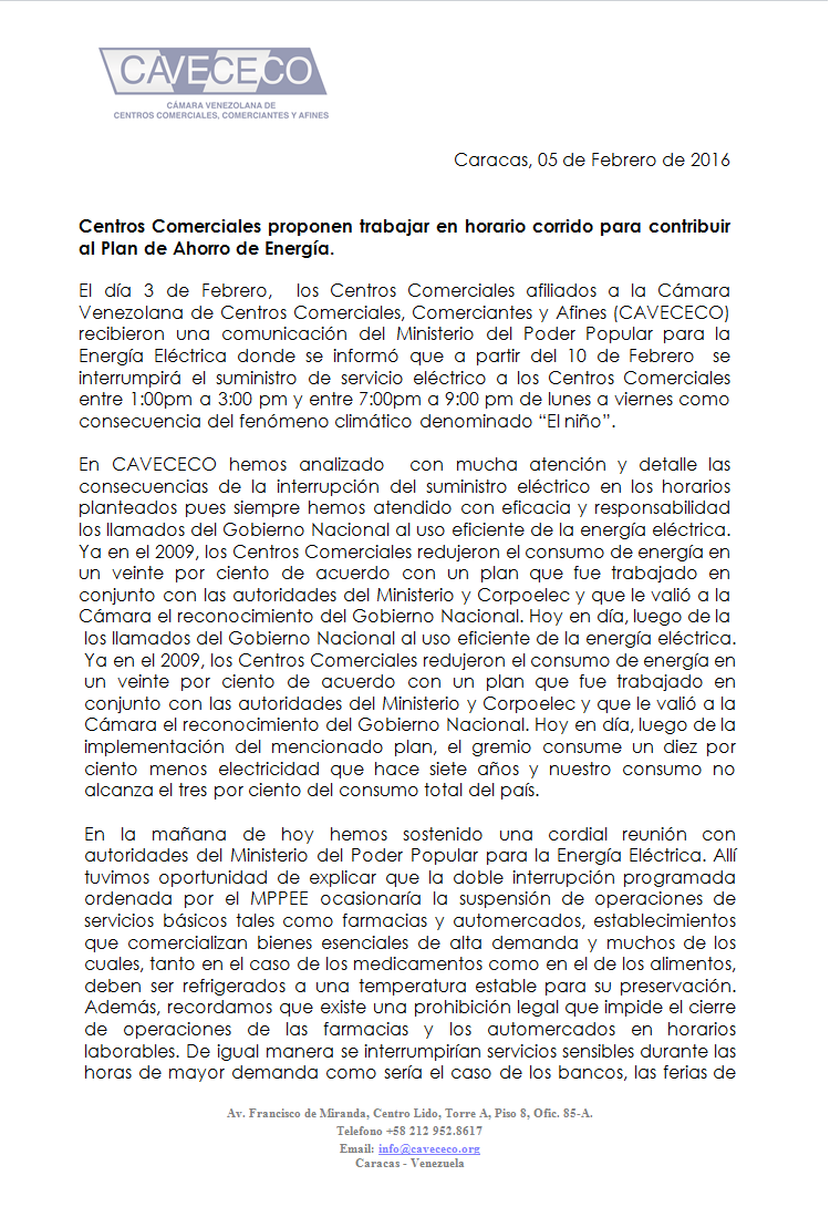 Comunicado Cavececo