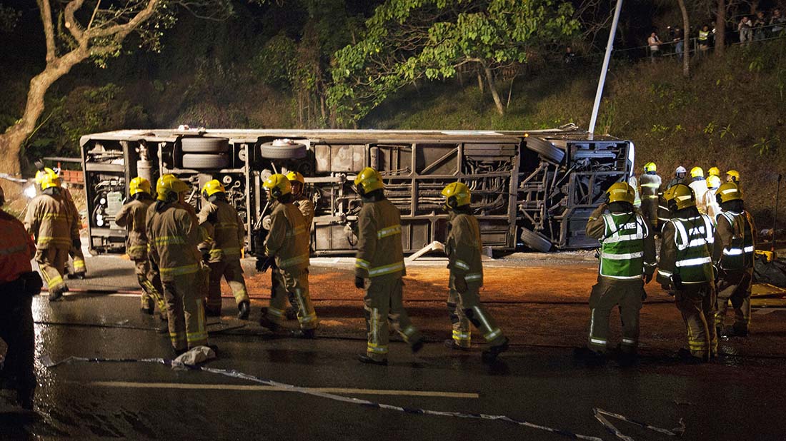 At least 18 killed in Hong Kong bus crash