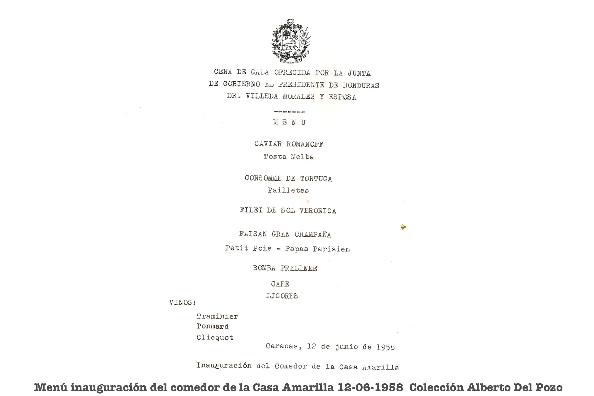Menú-inauguración-del-comedor-de-la-Casa-Amarilla-12-06-1958--Colección-Alberto-Del-Pozo