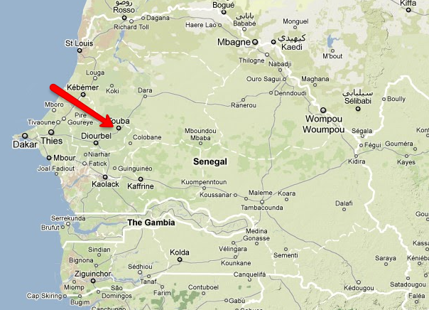Touba, Sengal mapa